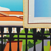 Napoli Travel Poster Silk Pocket Square 40x40cm