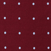 Polka Dot Bespoke Jacquard Silk Tie - Burgundy / Sky Blue