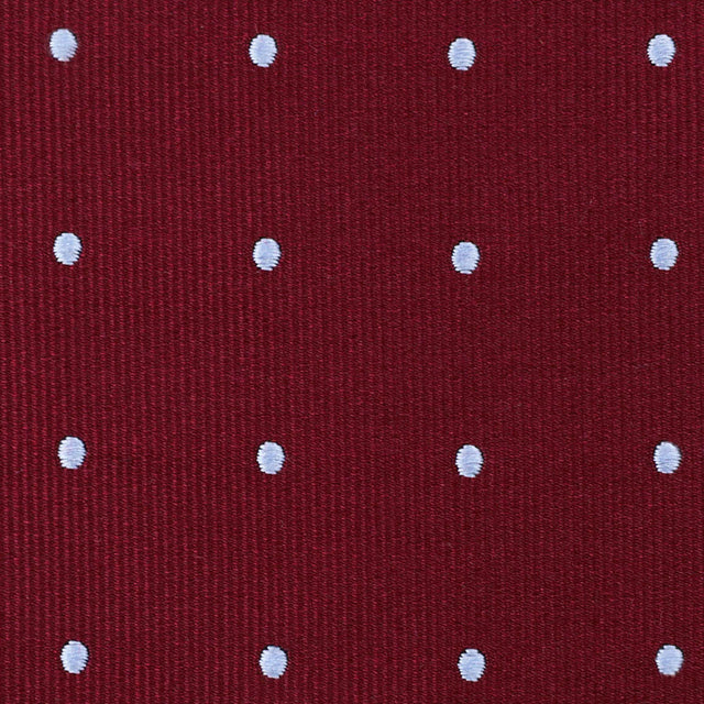 Polka Dot Bespoke Jacquard Silk Tie - Burgundy / Sky Blue