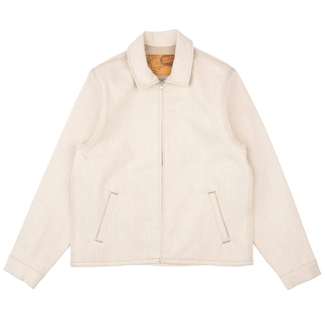 Zip Jacket - All Natural Ecru Foxfibre® Selvedge