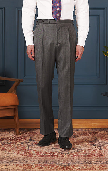 Medium Gray Herringbone Neo 2 Trousers