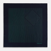 And Hunter Green Stripe Silk Pocket Square