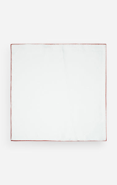 With Burgundy Trim Silk Pocket Square