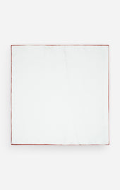 With Burgundy Trim Silk Pocket Square