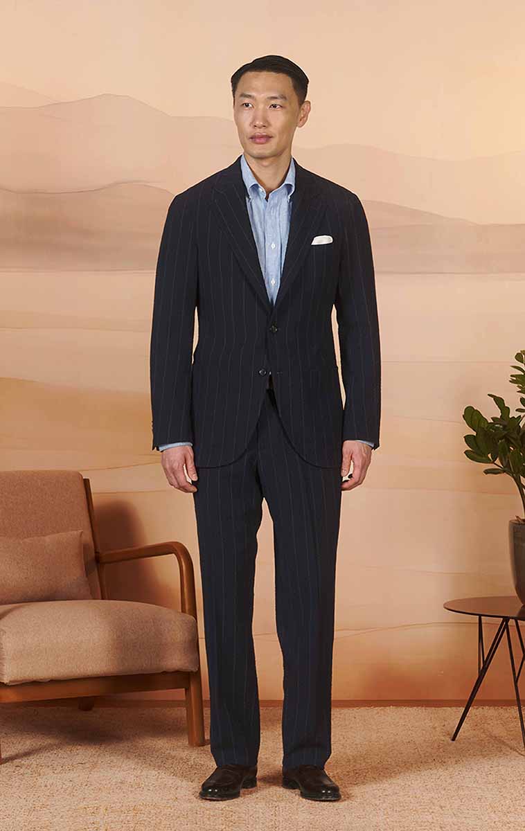 Chalk Stripe Seersucker Moro Suit