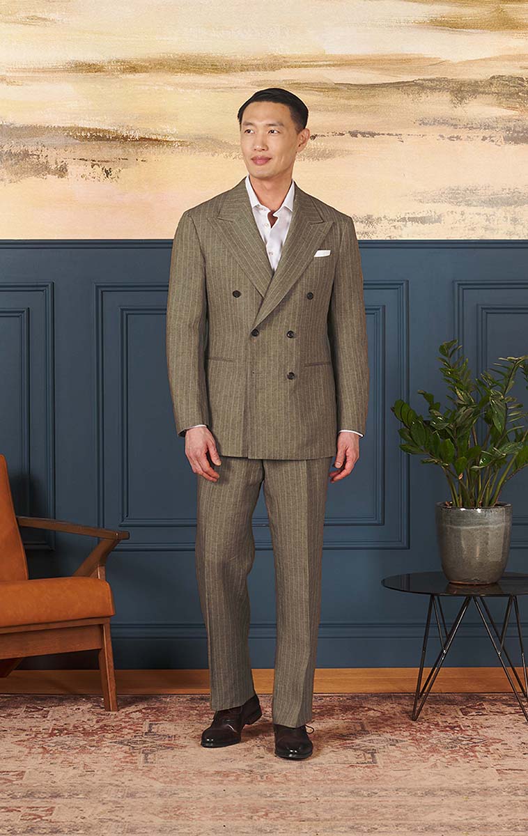 Chalk Stripe Double Breasted Neo 2 Suit