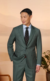 Green Herringbone Rivo Suit