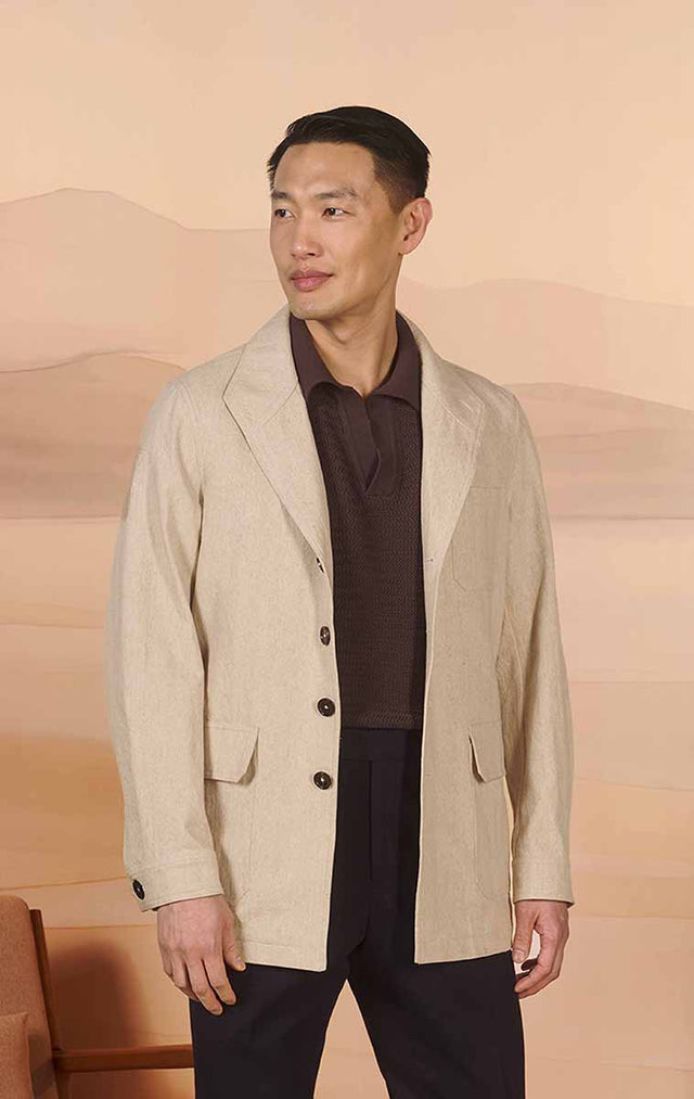Natural Herringbone - Teba Jacket