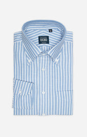Reverse Stripe Button Down Collar Lightweight Oxford