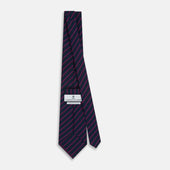 And Purple Striped Blazer Silk Tie