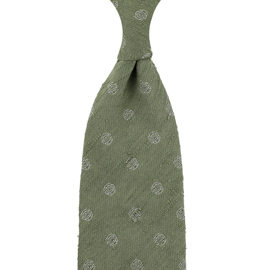 Shibumi Flower Shantung Silk Tie Hand Rolled