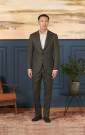 Olive Herringbone - Neo 3 Suit
