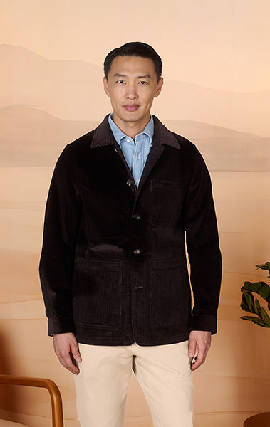 Dark Brown Corduroy Chore Coat