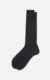 Charcoal Melange - Rib Knit Dress Sock