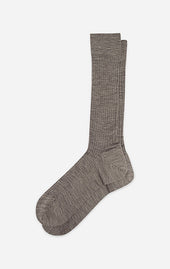 Taupe Melange - Rib Knit Dress Sock