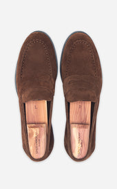 Snuff Brown Suede Unlined Loafers