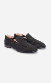 Brown Suede Unlined Loafers