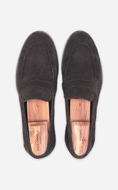 Brown Suede Unlined Loafers