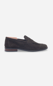 Brown Suede Unlined Loafers