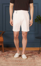 Off White Double Pleat Shorts