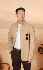 Wheat Linen Cotton Chore Coat