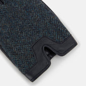 Herringbone Tweed Cashmere Lined Leather Gloves