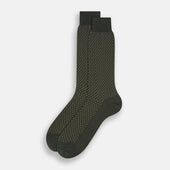 Green Motif Mid Length Socks