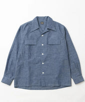 Belafonte Ragtime Clothing Bf23 43 Open Collar Square Flap Pocket Shirt Chambray