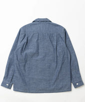 Belafonte Ragtime Clothing Bf23 43 Open Collar Square Flap Pocket Shirt Chambray