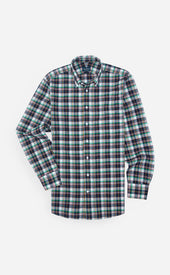 Yellow White Button Down Collar Highland Madras Sportshirt