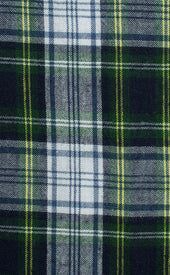 Green Yellow White Button Down Collar Highland Madras Sportshirt