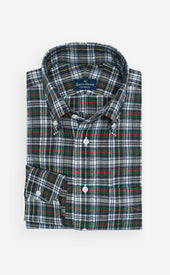 Green Red Button Down Collar Highland Madras Sportshirt