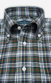 Green Red Button Down Collar Highland Madras Sportshirt