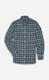 Green Red Button Down Collar Highland Madras Sportshirt