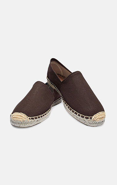 Dark Brown Canvas Espadrille Shoes