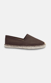 Dark Brown Canvas Espadrille Shoes