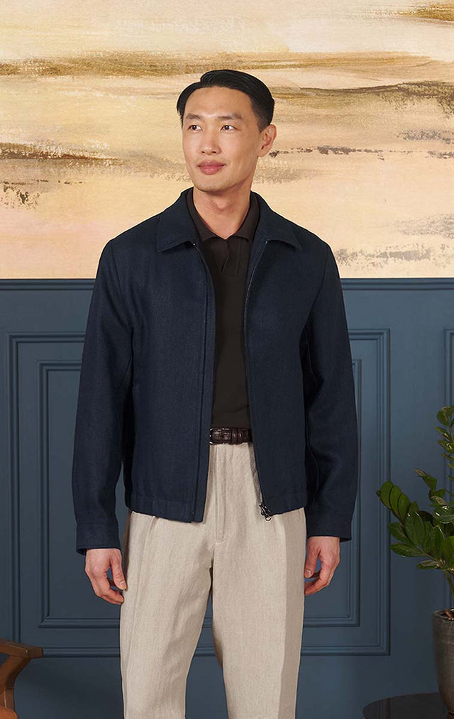 Navy Blouson Jacket