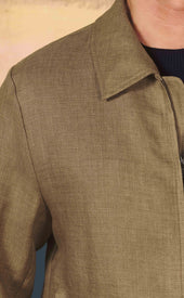 Wheat Hopsack Blouson Jacket