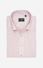 Dusty Pink - Button-Down Collar - Linen