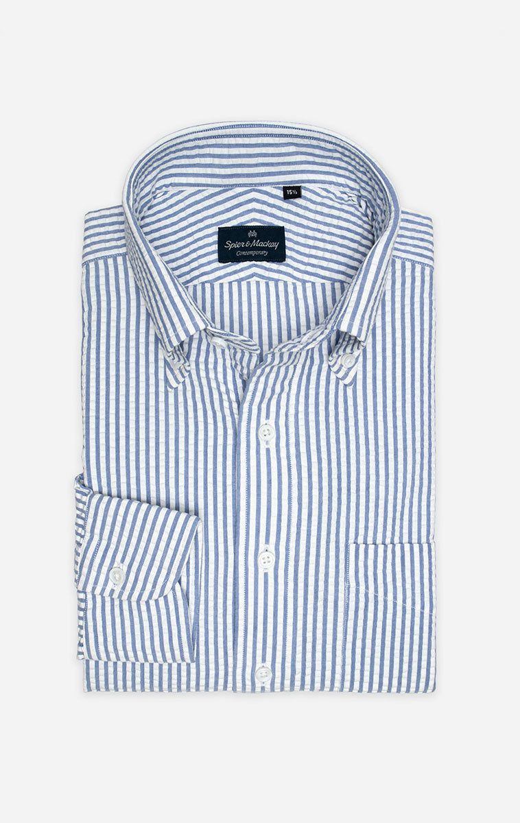 Stripe Seersucker Popover Shirt