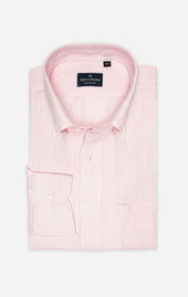 Light Pink - Button-Down Collar - Linen