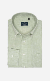 Pistachio Green Button Down Collar Linen