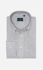 Dove Gray Button Down Collar Linen
