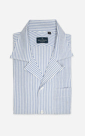 Blue Stripe Seersucker Cabana Shirt
