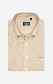 Natural - Button-Down Collar - Linen