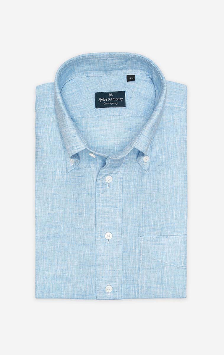Light Chambray Button Down Collar Linen