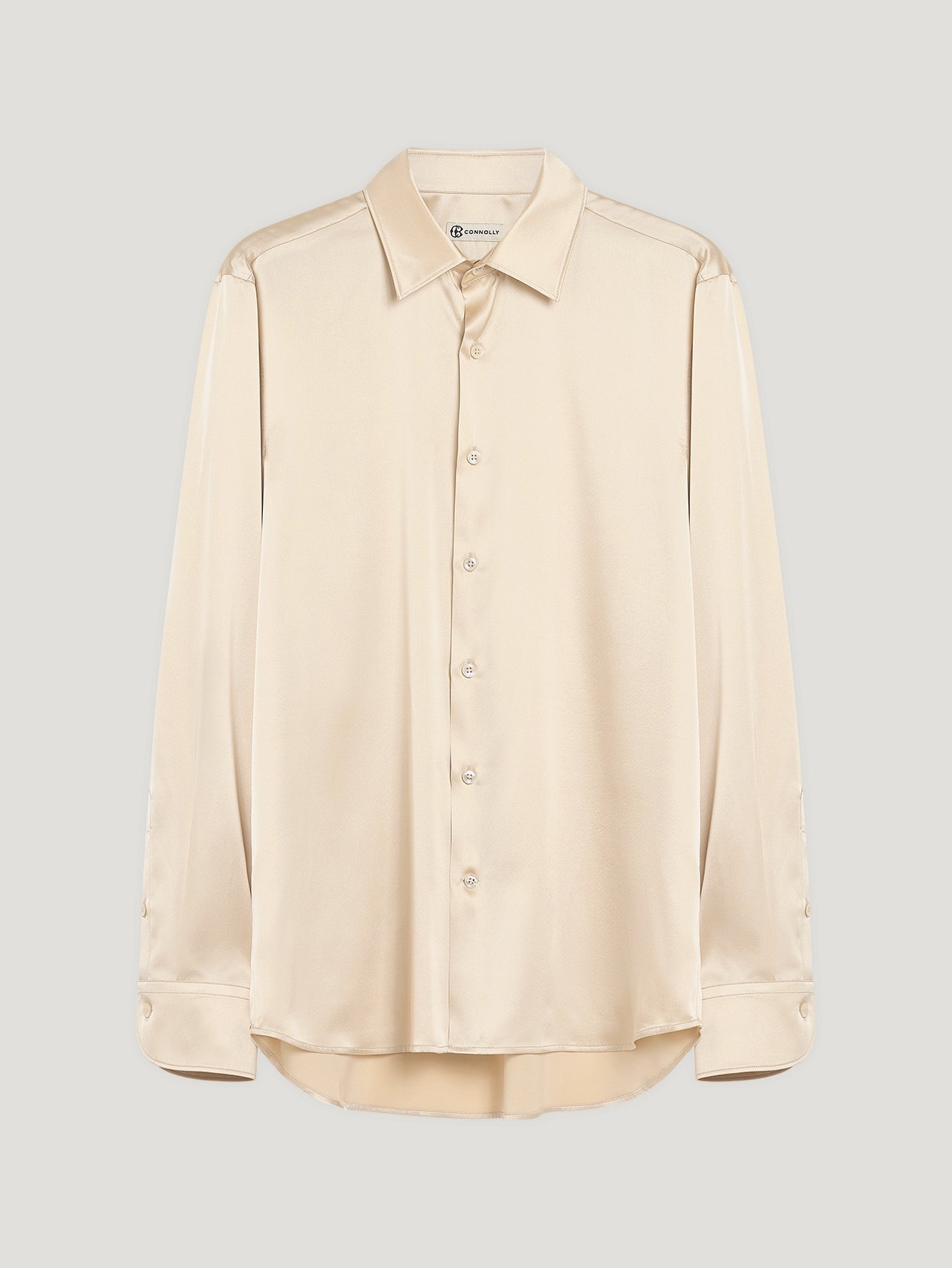 Pearl Satin Loose Fit Single Cuff Shirt