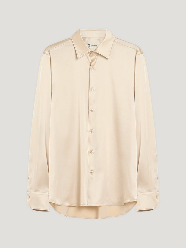 Pearl Satin Loose Fit Single Cuff Shirt