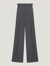 Charcoal Chalk Stripe Sash Trousers