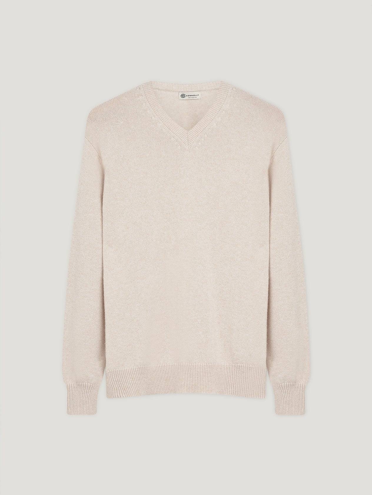Oat 4 Ply Favourite V Neck Sweater